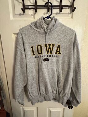 Nike Gray & Black Iowa Basketball Crewneck Sweatshirt with Gold Lettering